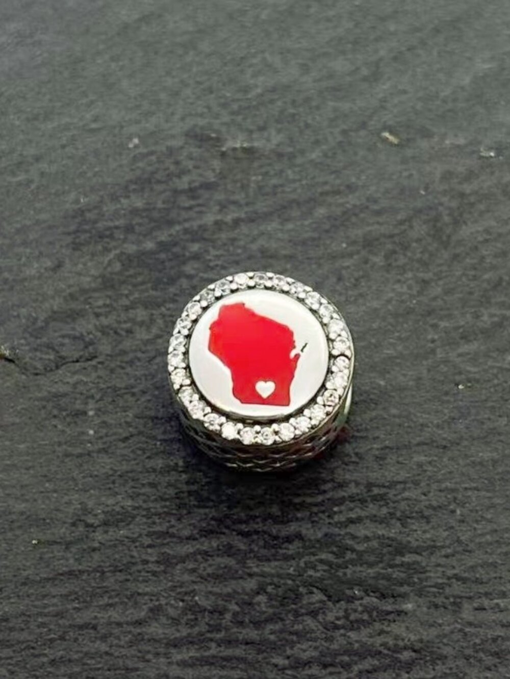 Pandora Wisconsin State Map Bead Charm Sterling Silver Jewelry